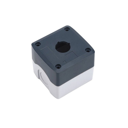 GOB - 1A - GW High Quality One Hole Grey Cover White Base Push Button Control Box - Control Switches - V.E.M. - Azar Group