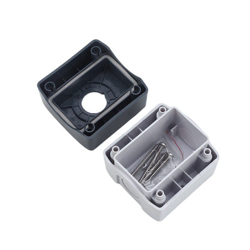 GOB - 1A - GW High Quality One Hole Grey Cover White Base Push Button Control Box - Control Switches - V.E.M. - Azar Group
