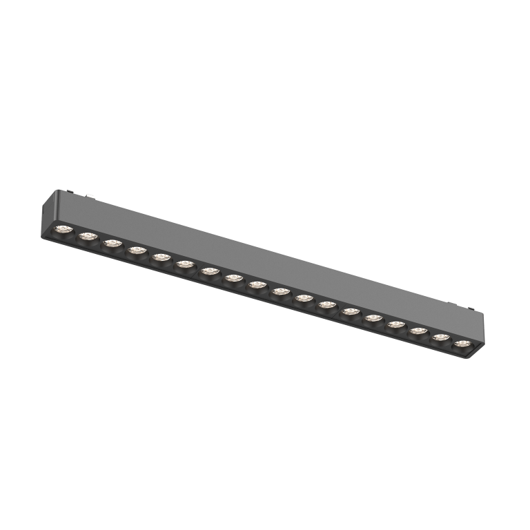 Grille Light 18T Black 4000K DC48V 24° 18W L338*W26*H24mm - Magnetic Track LED Light - Aura Lighting - Azar Group