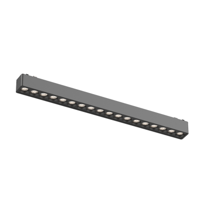Grille Light 18T Black 4000K DC48V 24° 18W L338*W26*H24mm - Magnetic Track LED Light - Aura Lighting - Azar Group
