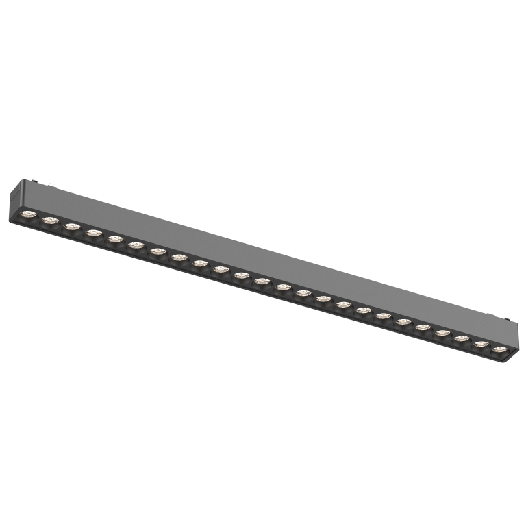 Grille Light 24T Black 4000K DC48V 24° 24W L445*W26*H24mm - Magnetic Track LED Light - Aura Lighting - Azar Group
