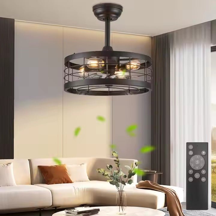 GS - W02 - 50 50CM Industrial Farmhouse Ceiling Fan with Light - Ceiling Fan with Light - Aura Lighting - Azar Group