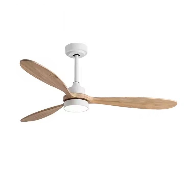 GS4345 - ABS 52 - Inch Modern Ceiling Fan with White Body and Light Wood Blades - Ceiling Fan with Light - Aura Lighting - Azar Group