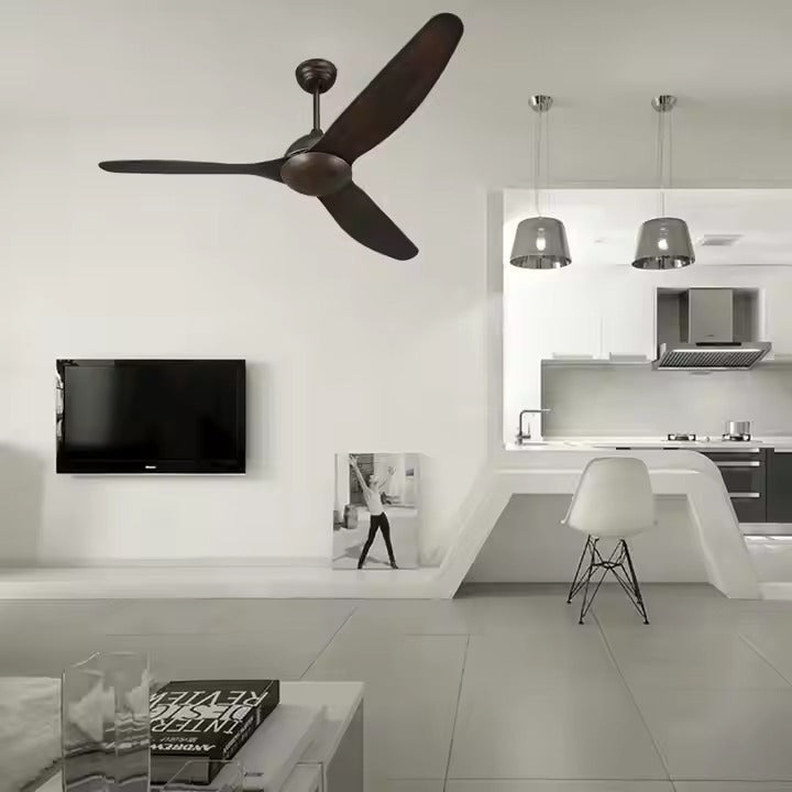 GS5030 52 - Inch Modern Ceiling Fan with Dark Wood Blades - Ceiling Fan with Light - Aura Lighting - Azar Group