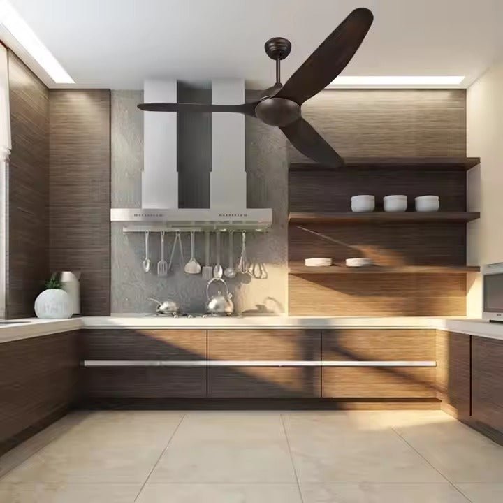 GS5030 52 - Inch Modern Ceiling Fan with Dark Wood Blades - Ceiling Fan with Light - Aura Lighting - Azar Group