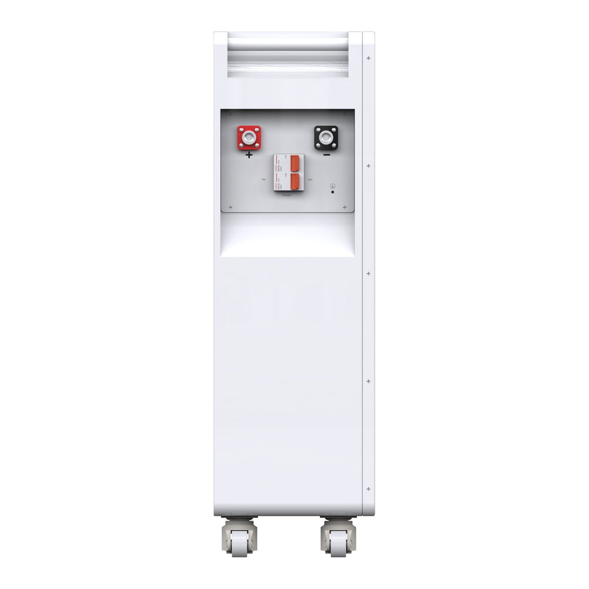 Hithium HeroEE 16 battery, side panel with terminals and breaker