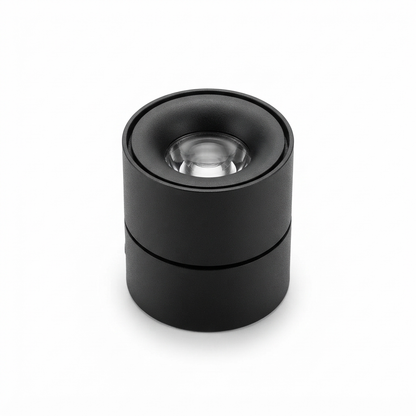 Aura Spotlight 12B021-1 10W 3000K black LED surface spotlight on white background
