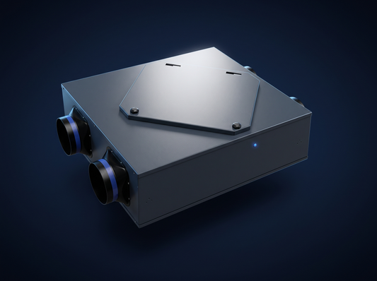 VEM Air Purification Fresh Air Unit 600 heat recovery ventilation unit with dual duct spigots