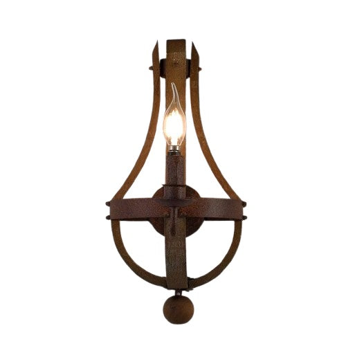 AUR-WL-SY88020-W1 Rustic Wine Barrel Stave Wall Sconce