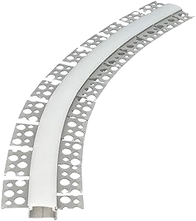 Aura Aluminum Silver Profile 20×13mm Flexible Trimless with Milky Cover