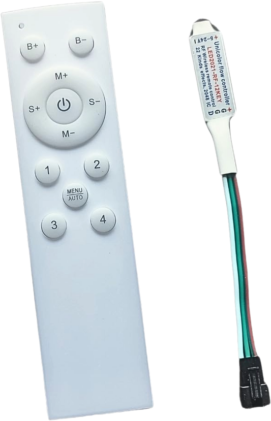 Aura Remote Control Dimmer & Controller for 24V CCT Running Water LED Strip (120L, 8MM)