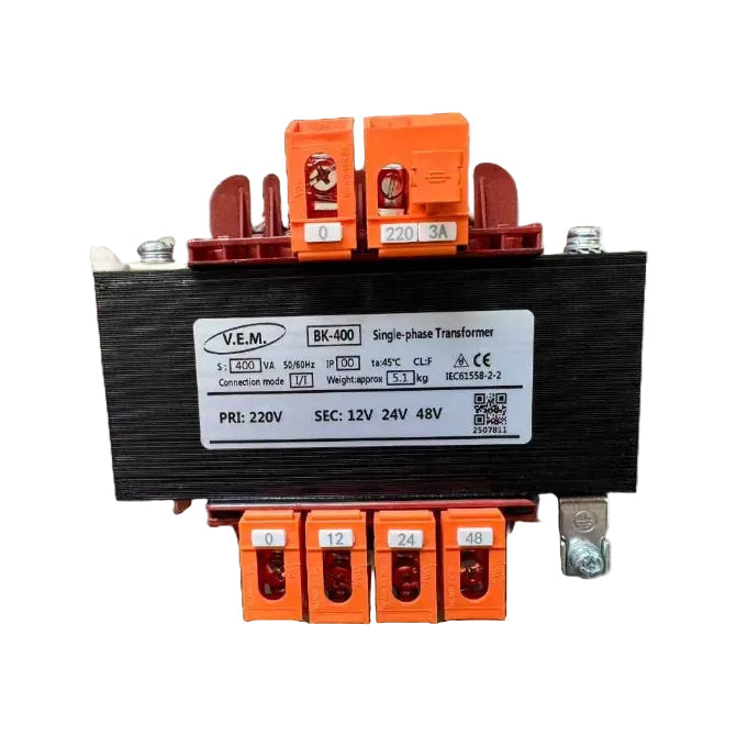 V.E.M. 400VA Single Phase Industrial Control Transformer - Multi-Tap 12V/24V/48V Aura Lighting