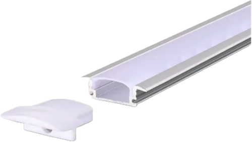 Aura Aluminum Silver Profile 17×07mm Recessed Mounted with Milky Cover