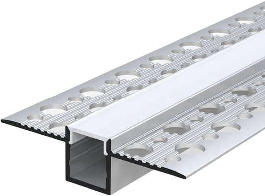 Aura Aluminum Silver Profile 13×13mm Trimless with Milky Cover