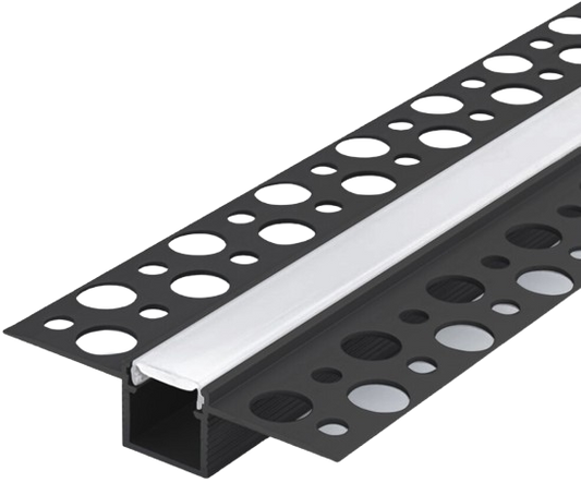 Aura Aluminum Black Profile 13×13mm Trimless with Milky Cover
