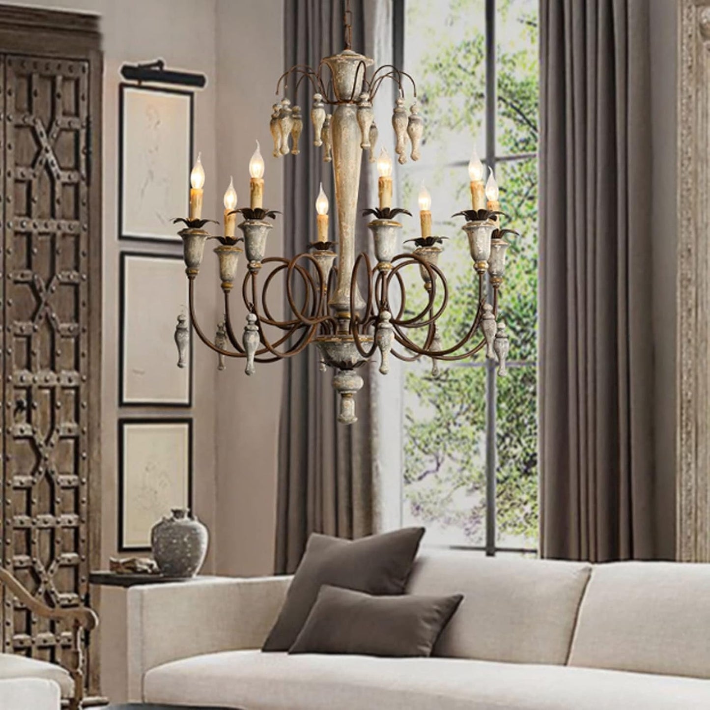 AUR-PEND-SY88090-8 Vintage-Inspired 8-Light Chandelier