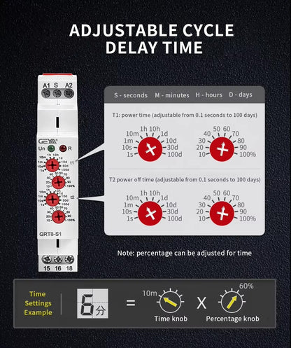 GEYA GRT8-S1 Asymmetric Cycler Timer Relay