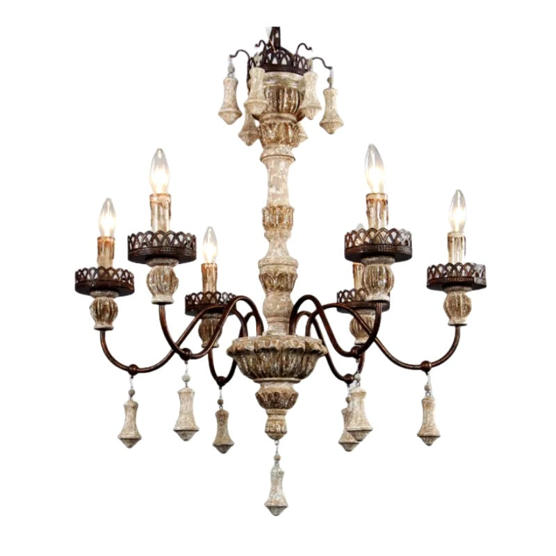 AUR-PEND-SY88137-6 Vintage-Inspired 6-Light Chandelier