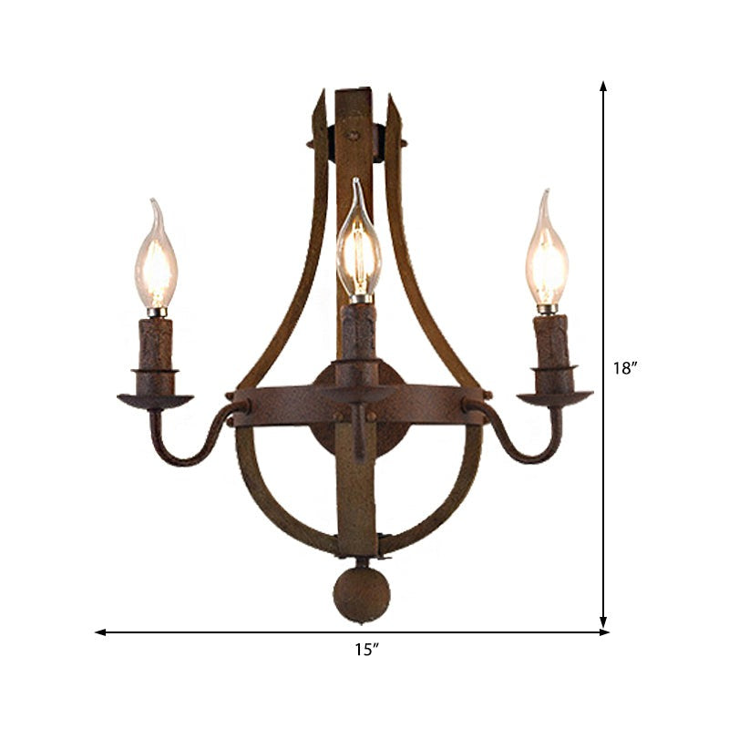 AUR-WL-SY88020-W3 Rustic Wine Barrel Stave Wall Sconce