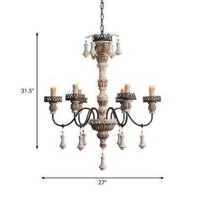 AUR-PEND-SY88137-6 Vintage-Inspired 6-Light Chandelier