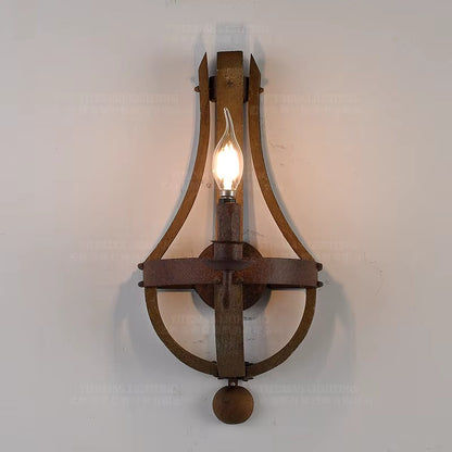 AUR-WL-SY88020-W1 Rustic Wine Barrel Stave Wall Sconce