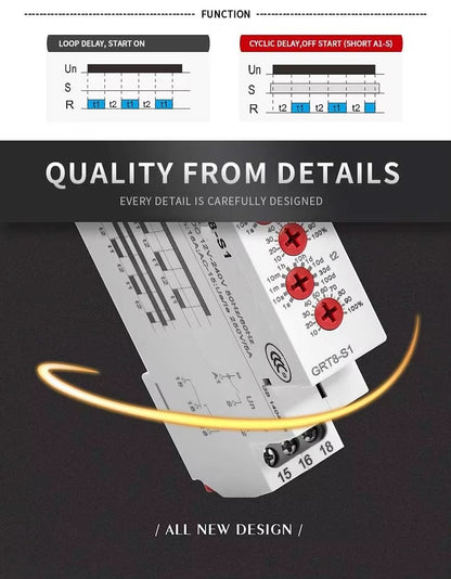 GEYA GRT8-S1 Asymmetric Cycler Timer Relay