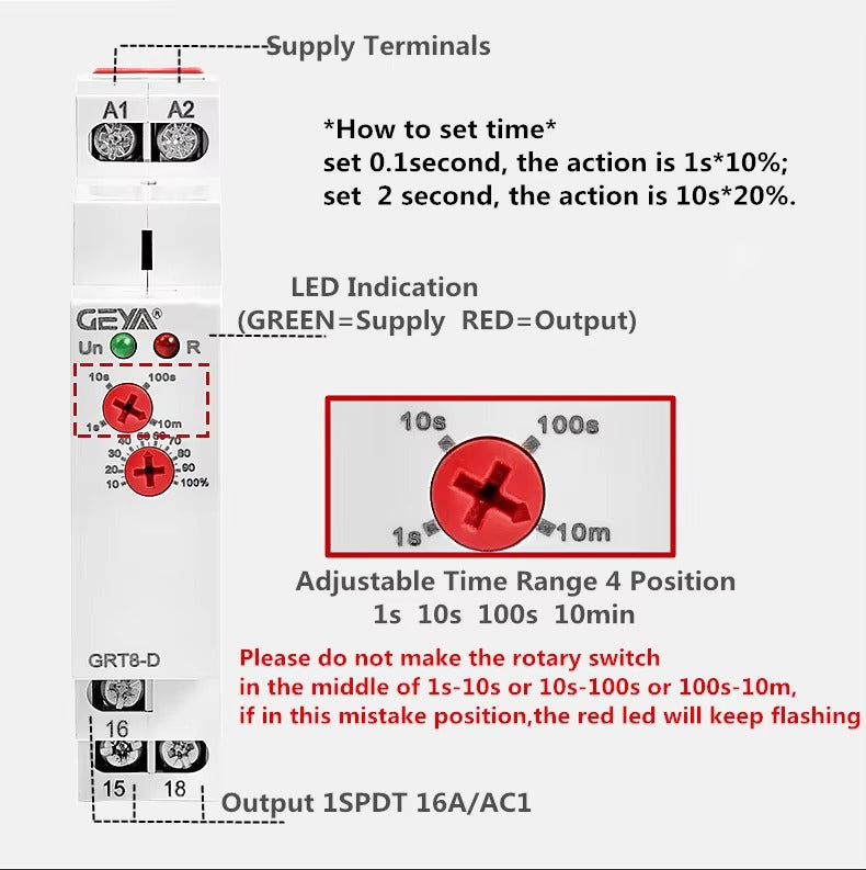 GEYA GRT8-D Delay OFF Without Supply Voltage