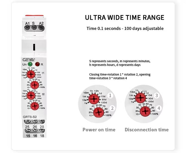 GEYA GRT8-S1 Asymmetric Cycler Timer Relay