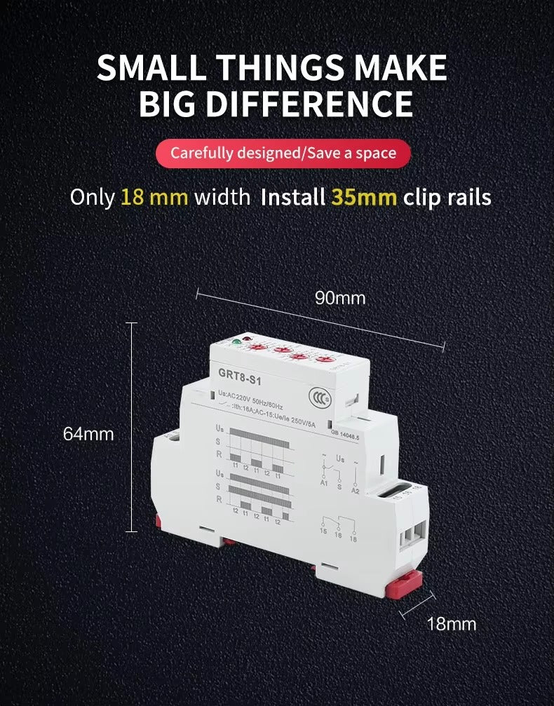 GEYA GRT8-S1 Asymmetric Cycler Timer Relay