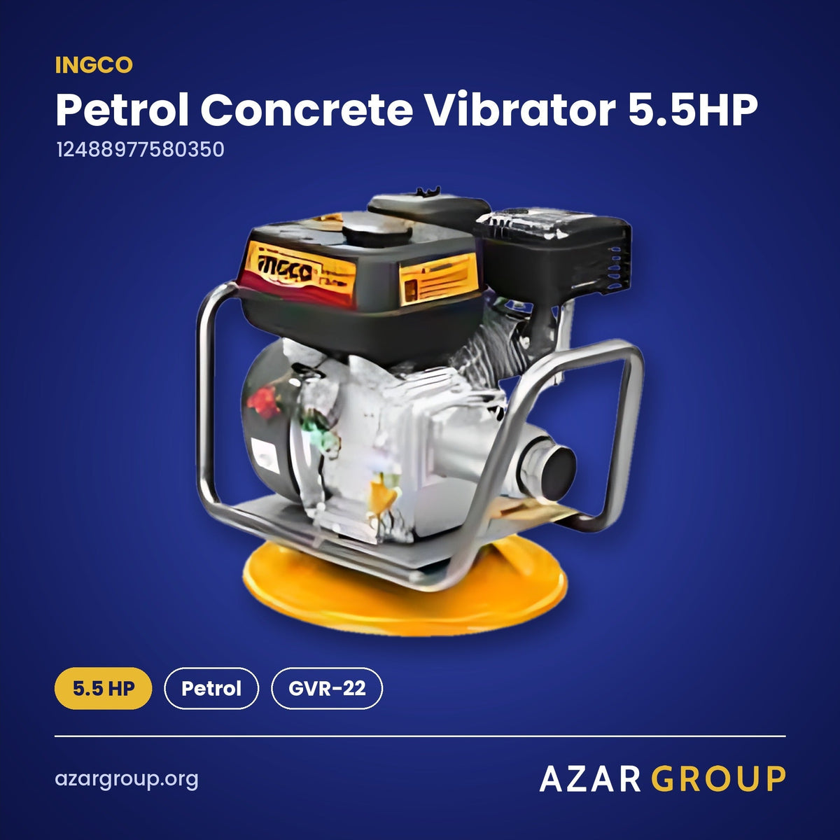 INGCO 12488977580350 Petrol Concrete Vibrator 5.5HP – 5.5 HP, Petrol, GVR-22