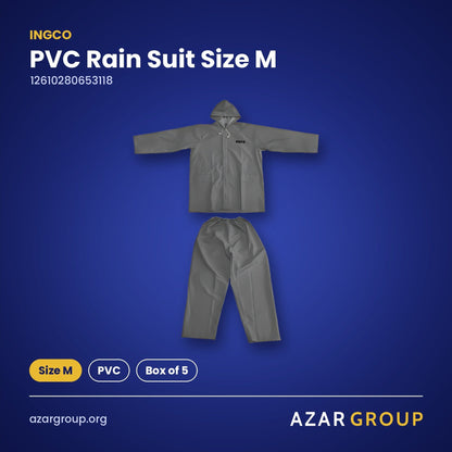 INGCO 12610280653118 PVC Rain Suit Size M – Size M, PVC, Box of 5
