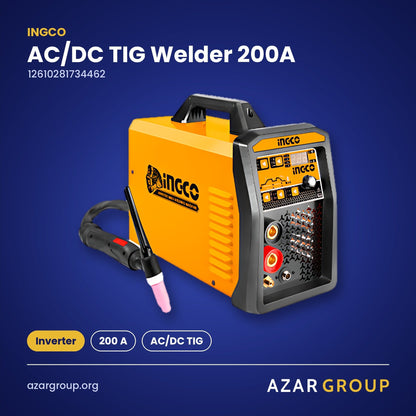 INGCO 12610281734462 AC/DC TIG Welder 200A – Inverter, 200 A, AC/DC TIG