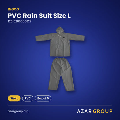 INGCO 12610285666622 PVC Rain Suit Size L – Size L, PVC, Box of 5