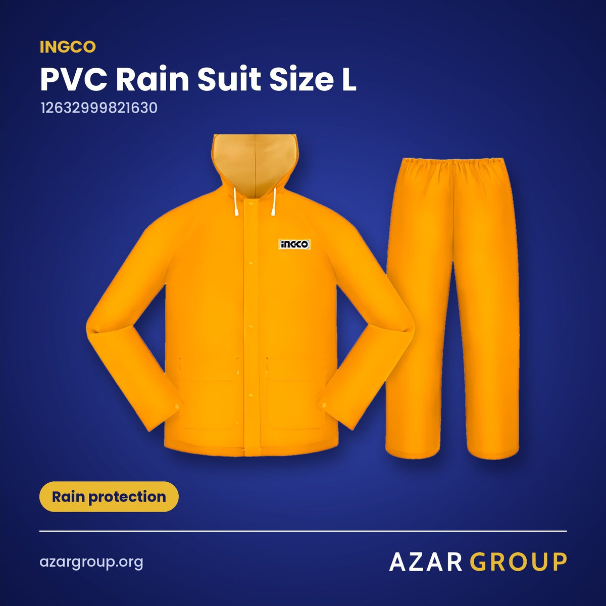 INGCO 12632999821630 PVC Rain Suit Size L – Rain protection