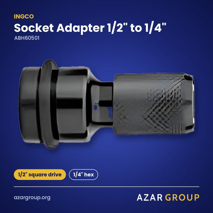 INGCO ABH60501 Socket Adapter 1/2" to 1/4" – 1/2" square drive, 1/4" hex