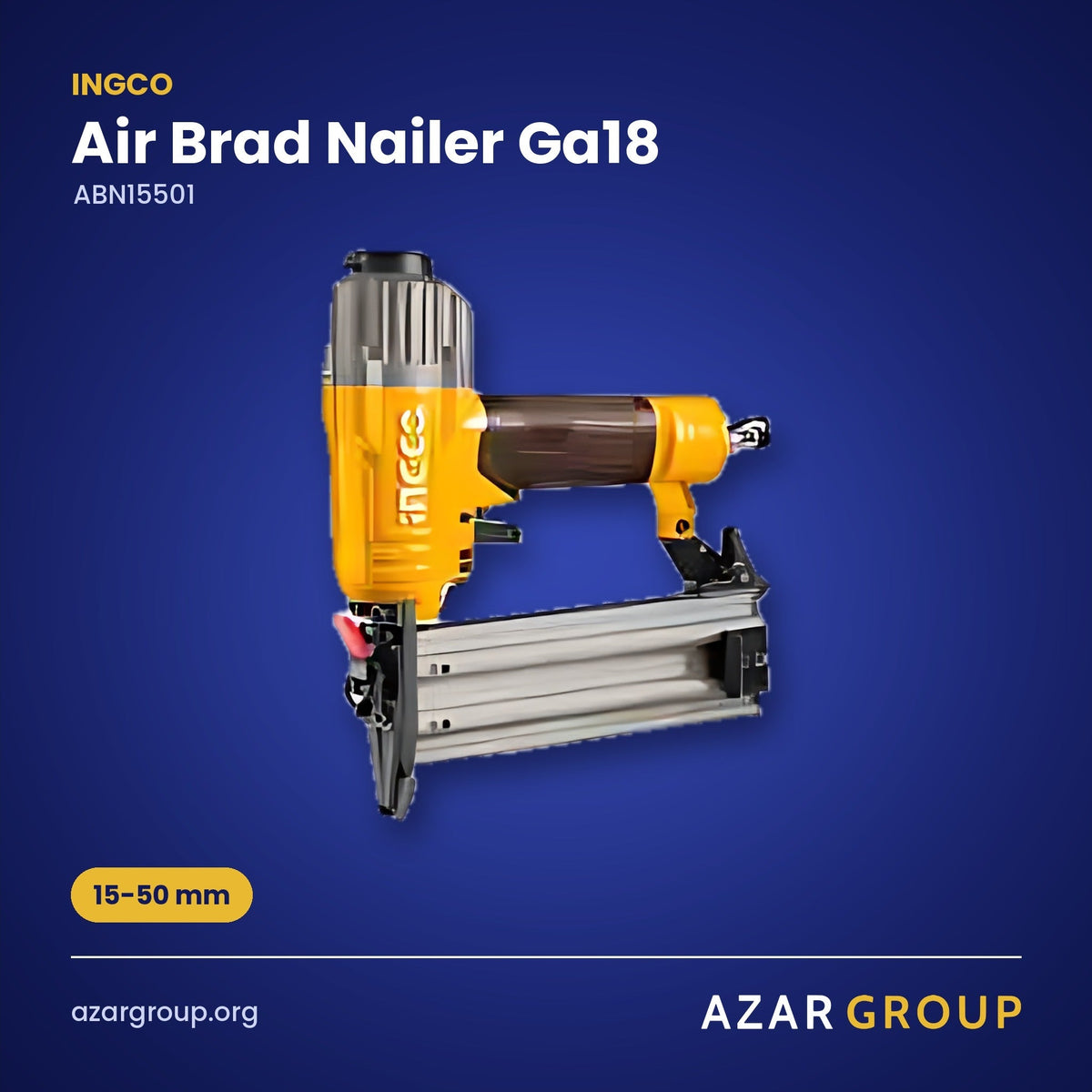 INGCO ABN15501 Air Brad Nailer Ga18 – 15-50 mm