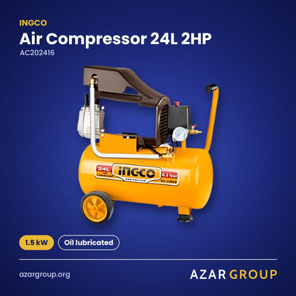 INGCO AC202416 Air Compressor 24L 2HP – 1.5 kW, Oil lubricated
