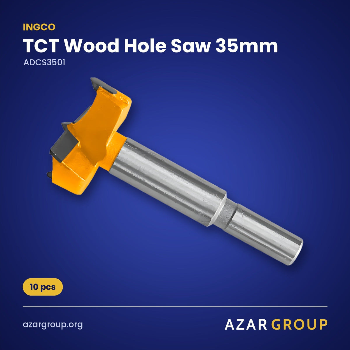 INGCO ADCS3501 TCT Wood Hole Saw 35mm – 10 pcs