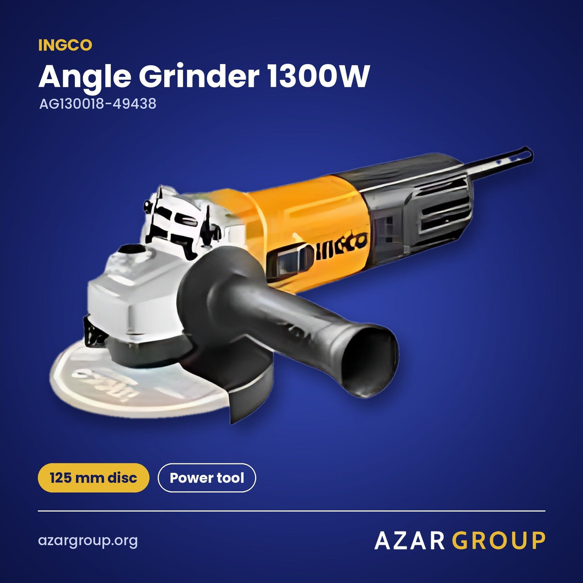 INGCO AG130018-49438 Angle Grinder 1300W – 125 mm disc, Power tool