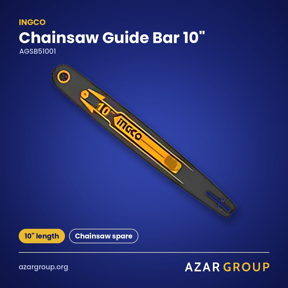 INGCO AGSB51001 Chainsaw Guide Bar 10" – 10" length, Chainsaw spare
