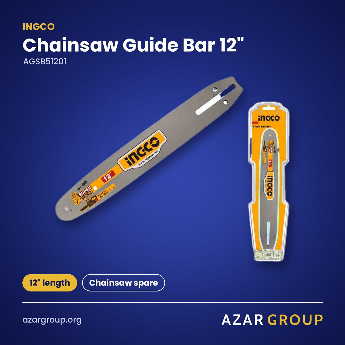 INGCO AGSB51201 Chainsaw Guide Bar 12" – 12" length, Chainsaw spare