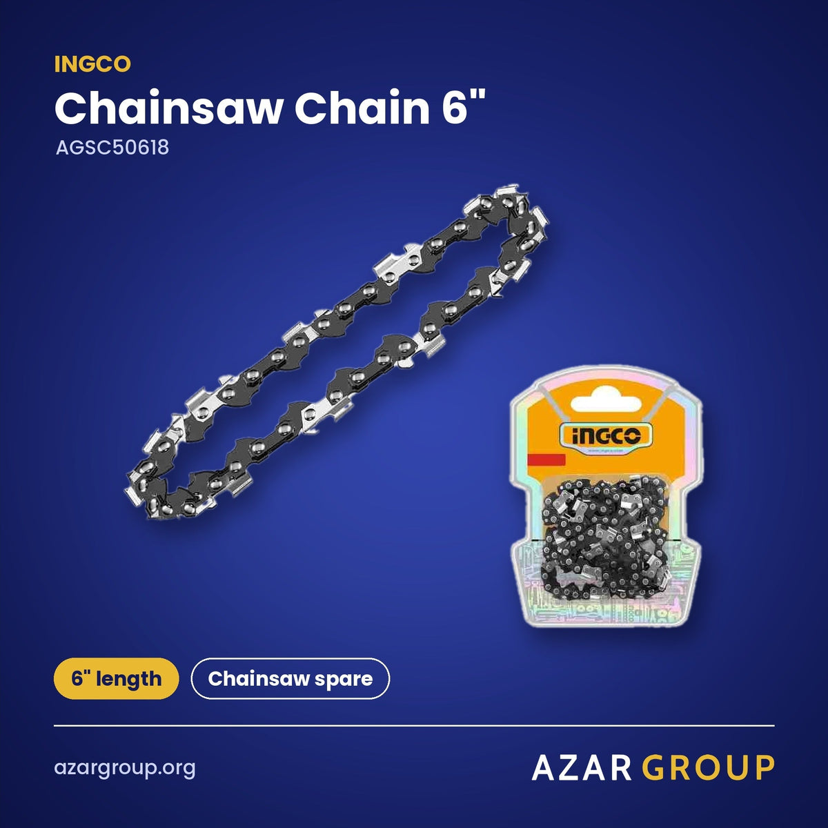 INGCO AGSC50618 Chainsaw Chain 6" – 6" length, Chainsaw spare