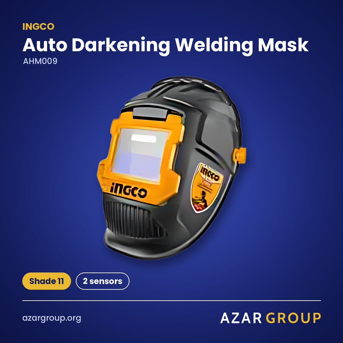 INGCO AHM009 Auto Darkening Welding Mask – Shade 11, 2 sensors