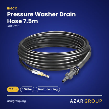INGCO AHPH7511 Pressure Washer Drain Hose 7.5m – 7.5 m, 150 Bar, Drain cleaning