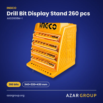INGCO AKD2608M-1 Drill Bit Display Stand 260 pcs – 260 bits, 340×320×430 mm