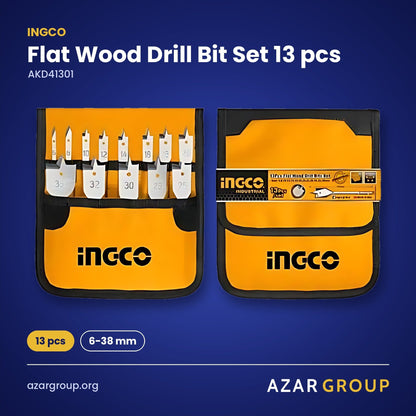 INGCO AKD41301 Flat Wood Drill Bit Set 13 pcs – 13 pcs, 6-38 mm