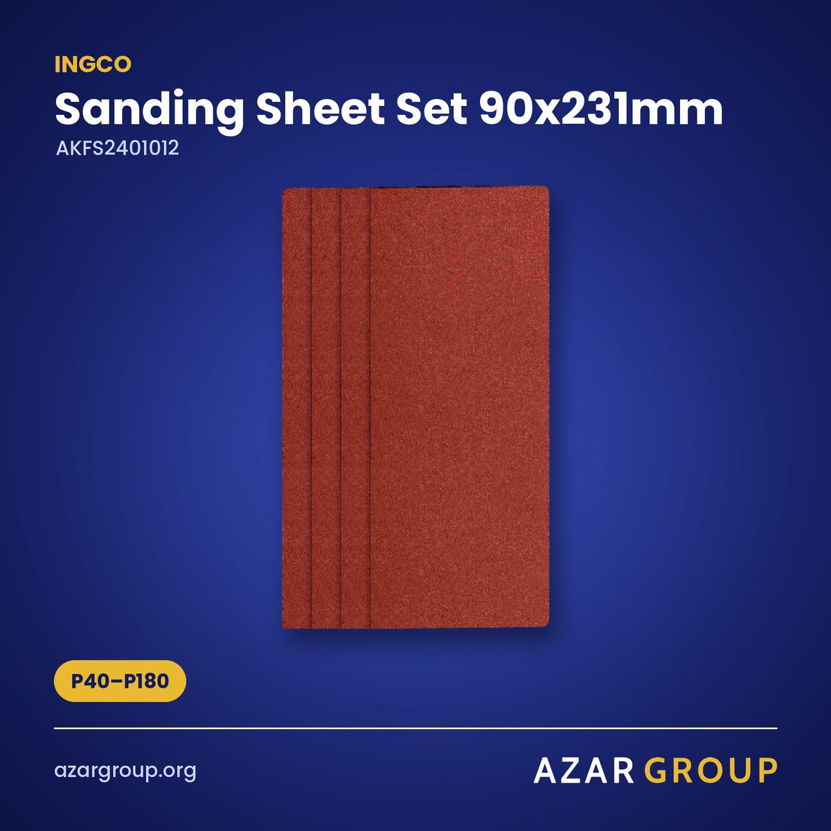 INGCO AKFS2401012 Sanding Sheet Set 90x231mm – P40–P180