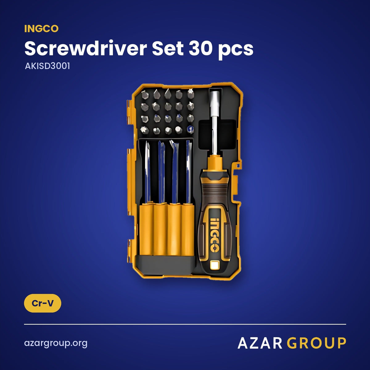 INGCO AKISD3001 Screwdriver Set 30 pcs – Cr-V