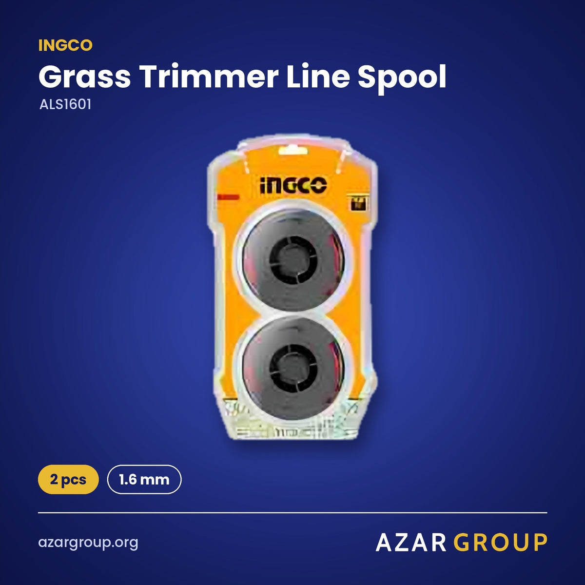 INGCO ALS1601 Grass Trimmer Line Spool – 2 pcs, 1.6 mm