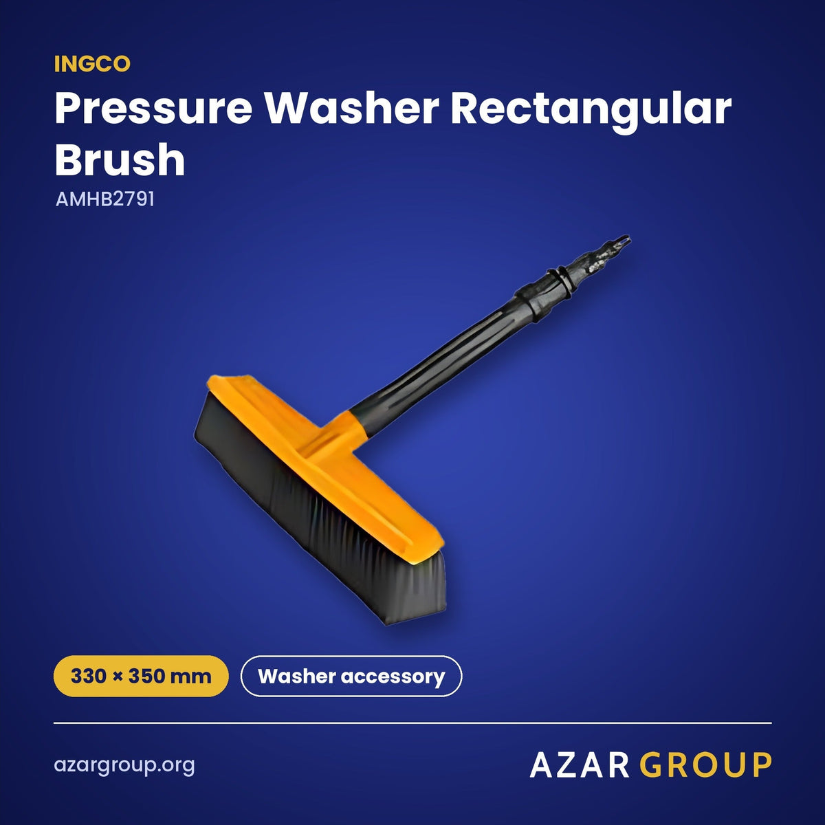 INGCO AMHB2791 Pressure Washer Rectangular Brush – 330 × 350 mm, Washer accessory